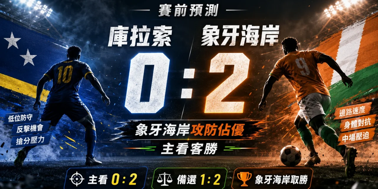 庫拉索對象牙海岸預測：象牙海岸攻防佔優，主看 0：2 取勝