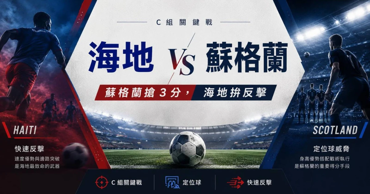 海地 vs 蘇格蘭賽前分析,整理蘇格蘭搶分壓力、海地反擊與比分預測。