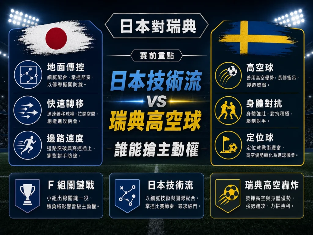 日本對瑞典賽前重點，日本技術流對上瑞典高空球。