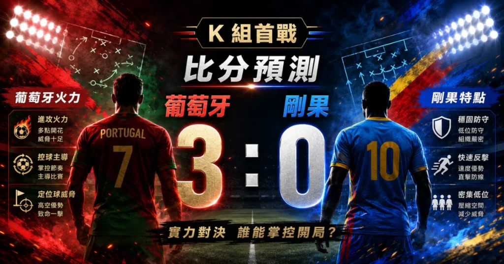 葡萄牙 vs 剛果賽前預測,主看葡萄牙 3 比 0 取勝,K 組首戰火力有望打開。