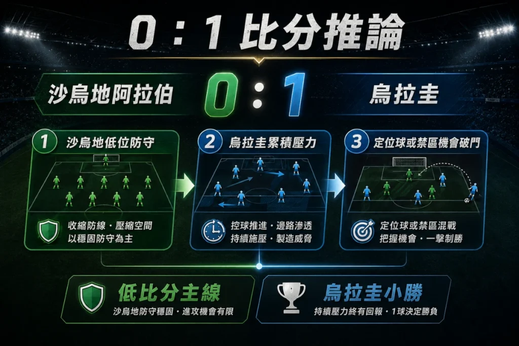 沙烏地阿拉伯 0 比 1 烏拉圭比分推論,分析低比分小勝劇本。