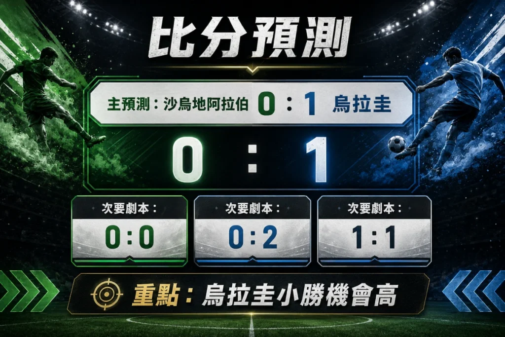 沙烏地阿拉伯 vs 烏拉圭比分預測,主看烏拉圭 1 比 0 小勝。