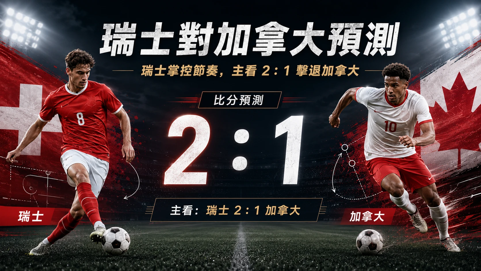 瑞士對加拿大賽前預測，瑞士掌控節奏，主看 2 比 1 擊退加拿大。