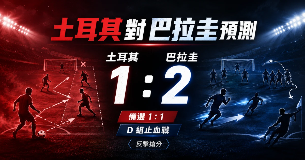 土耳其對巴拉圭賽前預測,主看土耳其 1 比 2 不敵巴拉圭,備選 1 比 1。