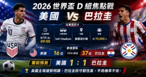 美國 vs 巴拉圭賽前預測,整理比賽時間、FIFA 排名、歷史交鋒與比分預測。