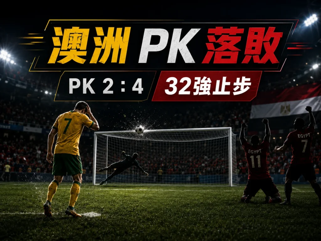 澳洲 PK 大戰落敗,2:4 不敵埃及後止步32強。