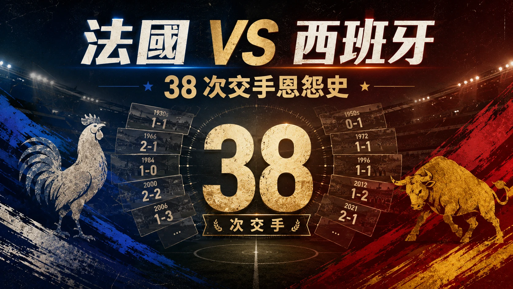 法國對西班牙歷史戰績三大重點，整理西班牙總戰績、世界盃與淘汰賽趨勢。