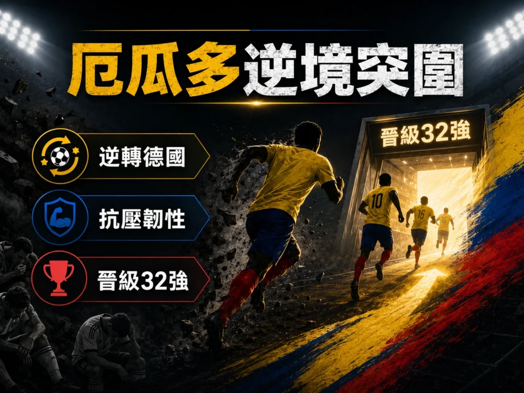厄瓜多逆境突圍,逆轉德國後展現抗壓韌性並晉級32強。