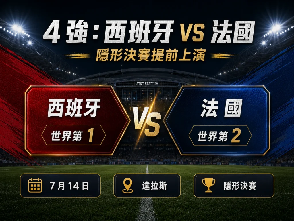 西班牙晉級4強後將對上法國,上演世界排名前二的強強對決。