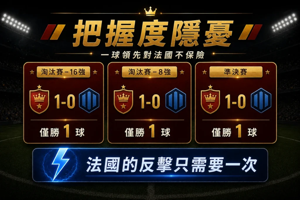 西班牙一球領先時把握度隱憂，淘汰賽連續1比0過關。