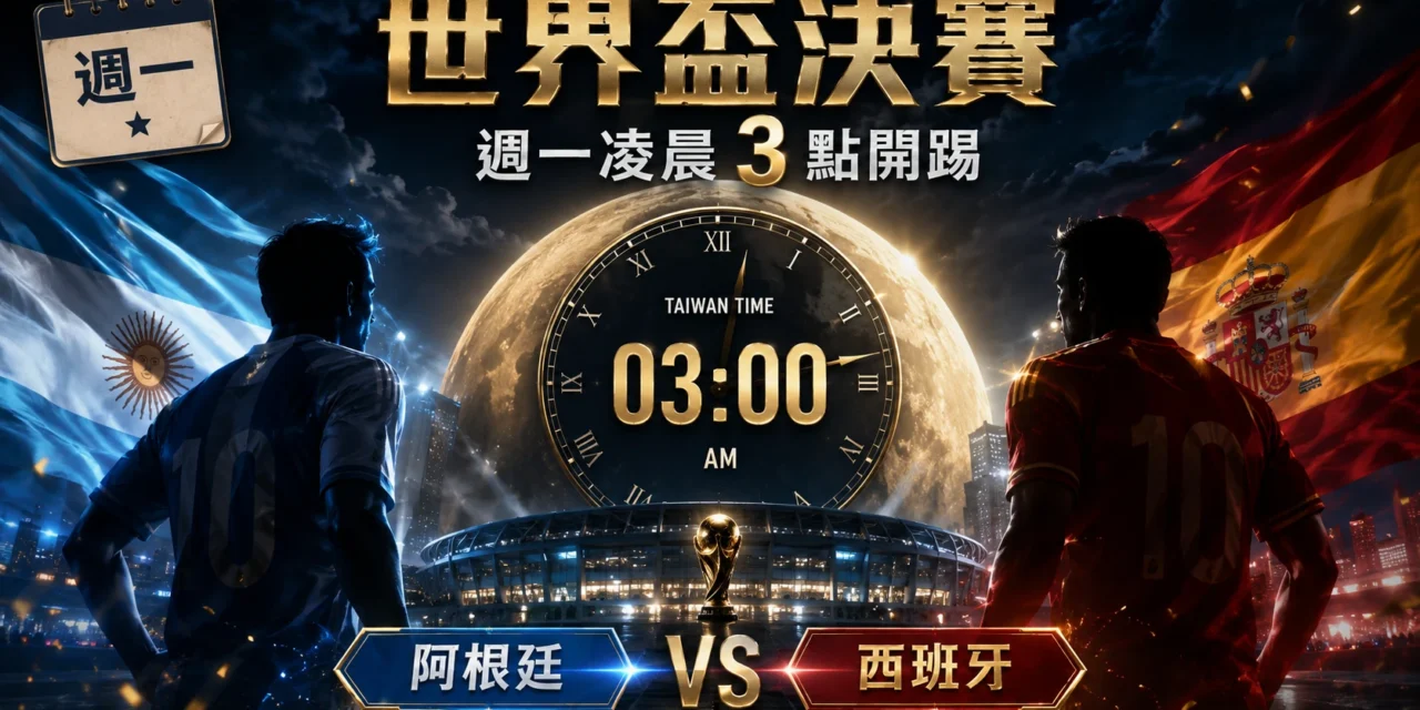 2026世界盃決賽時間:阿根廷對西班牙台灣幾點開踢?賽程一次看